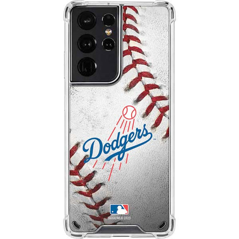 MLB Los Angeles Dodgers Game Ball Galaxy S21 Ultra 5G Clear Case