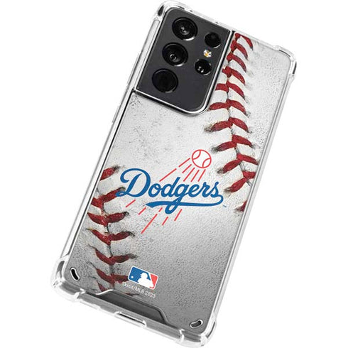 MLB Los Angeles Dodgers Game Ball Galaxy S21 Ultra 5G Clear Case