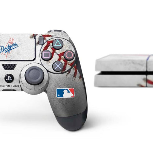 MLB Los Angeles Dodgers Game Ball PS4 Console and Controller Bundle Skin