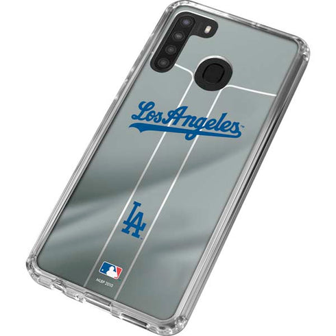 MLB Los Angeles Dodgers Road Jersey Galaxy A21 Clear Case