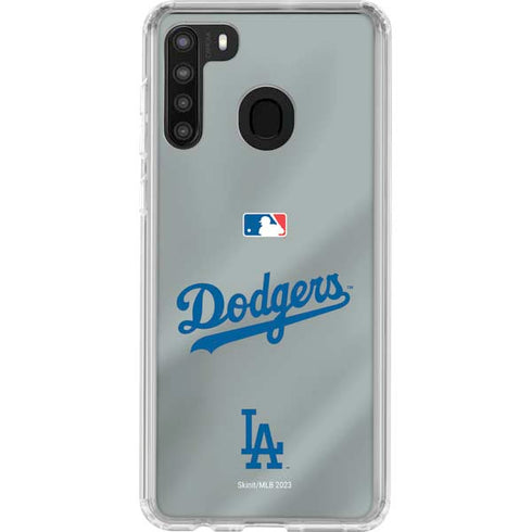 MLB Los Angeles Dodgers Road Jersey Galaxy A21 Clear Case
