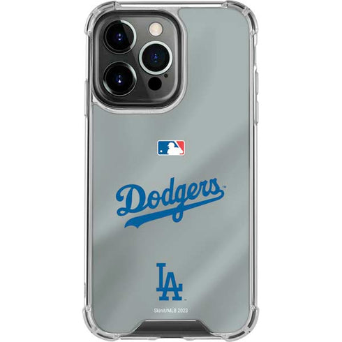 MLB Los Angeles Dodgers Road Jersey iPhone 14 Pro Clear Case