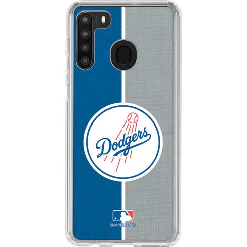 MLB Los Angeles Dodgers Split Galaxy A21 Clear Case