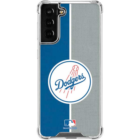 MLB Los Angeles Dodgers Split Galaxy S21 FE Clear Case