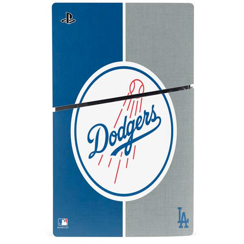 MLB Los Angeles Dodgers Split PS5 Slim Disk Console Skin