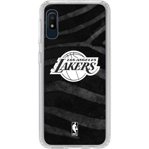 NBA Los Angeles Lakers Black Animal Print Galaxy A10e Clear Case