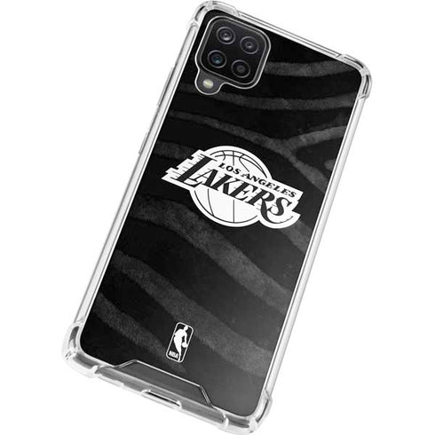 NBA Los Angeles Lakers Black Animal Print Galaxy A12 Clear Case