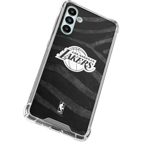 NBA Los Angeles Lakers Black Animal Print Galaxy A13 5G Clear Case