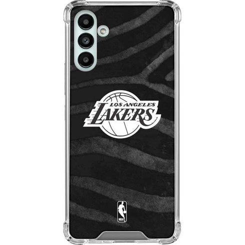 NBA Los Angeles Lakers Black Animal Print Galaxy A13 5G Clear Case