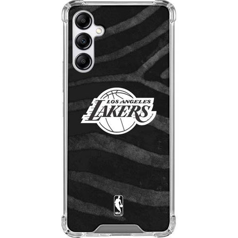 NBA Los Angeles Lakers Black Animal Print Galaxy A14 5G Clear Case