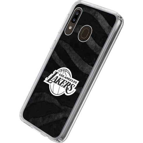 NBA Los Angeles Lakers Black Animal Print Galaxy A20 Clear Case
