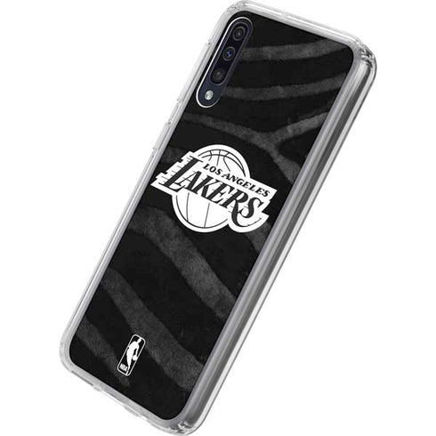 NBA Los Angeles Lakers Black Animal Print Galaxy A50 Clear Case