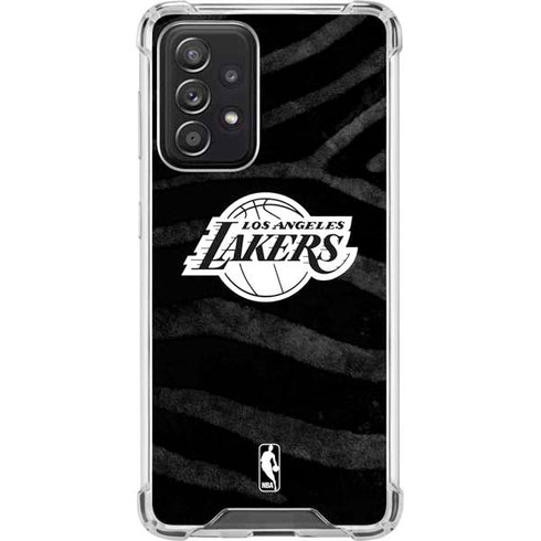 NBA Los Angeles Lakers Black Animal Print Galaxy A52 5G Clear Case