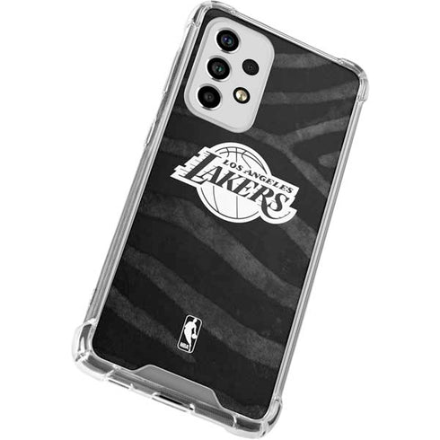 NBA Los Angeles Lakers Black Animal Print Galaxy A53 5G Clear Case