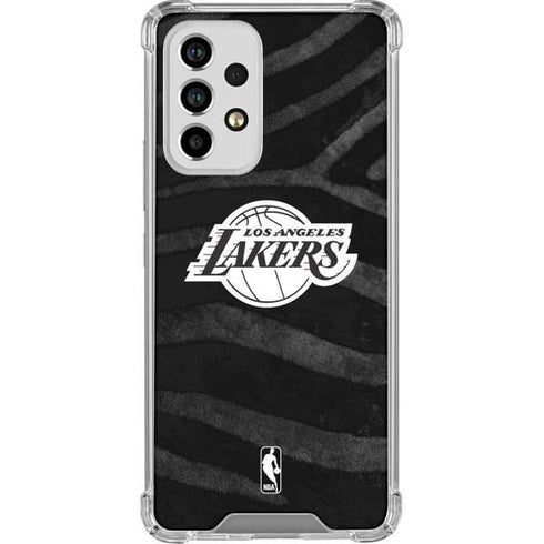 NBA Los Angeles Lakers Black Animal Print Galaxy A53 5G Clear Case