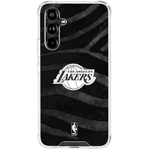 NBA Los Angeles Lakers Black Animal Print Galaxy A54 5G Clear Case