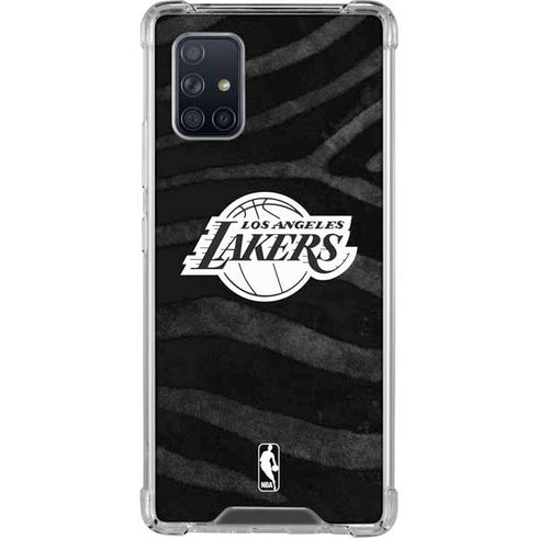 NBA Los Angeles Lakers Black Animal Print Galaxy A71 5G Clear Case