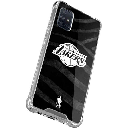 NBA Los Angeles Lakers Black Animal Print Galaxy A71 5G Clear Case
