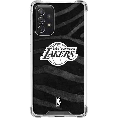 NBA Los Angeles Lakers Black Animal Print Galaxy A72 5G Clear Case