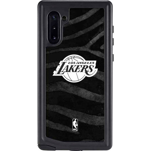 NBA Los Angeles Lakers Black Animal Print Galaxy Note 10 Waterproof Case