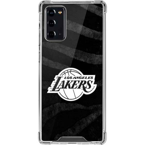 NBA Los Angeles Lakers Black Animal Print Galaxy Note20 5G Clear Case