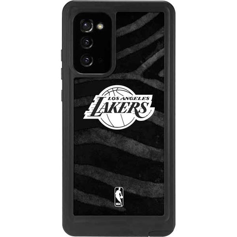 NBA Los Angeles Lakers Black Animal Print Galaxy Note20 5G Waterproof Case