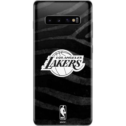 NBA Los Angeles Lakers Black Animal Print Galaxy S10 Plus Skin