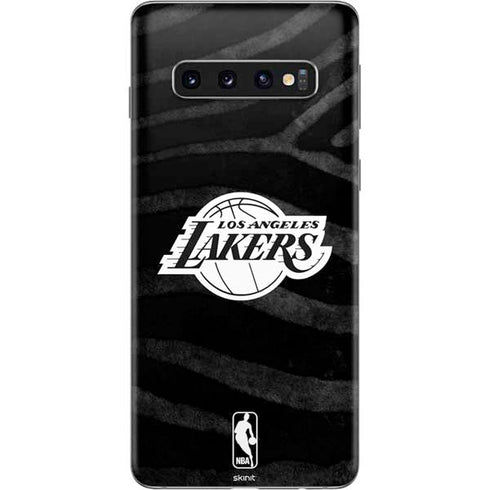 NBA Los Angeles Lakers Black Animal Print Galaxy S10 Skin