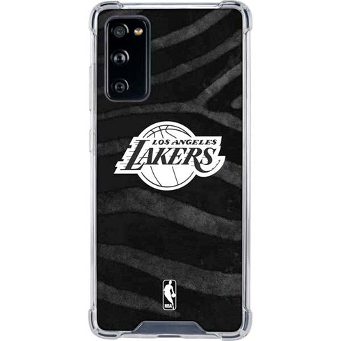 NBA Los Angeles Lakers Black Animal Print Galaxy S20 FE Clear Case