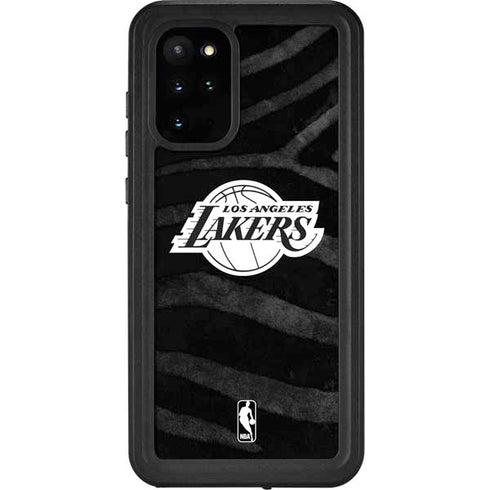 NBA Los Angeles Lakers Black Animal Print Galaxy S20 Plus Waterproof Case