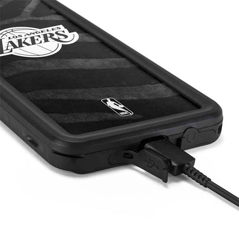 NBA Los Angeles Lakers Black Animal Print Galaxy S20 Plus Waterproof Case
