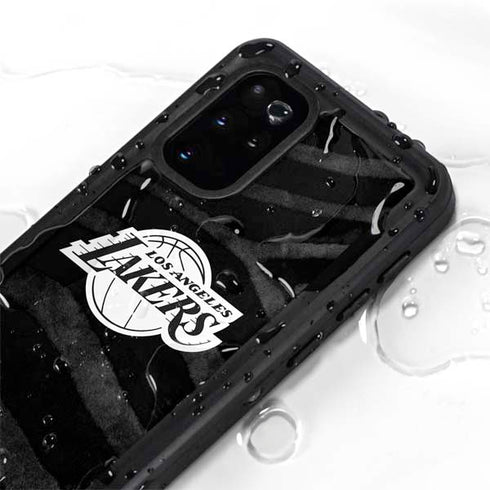 NBA Los Angeles Lakers Black Animal Print Galaxy S20 Plus Waterproof Case