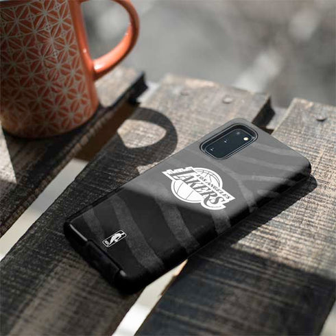 NBA Los Angeles Lakers Black Animal Print Galaxy S20 Pro Case