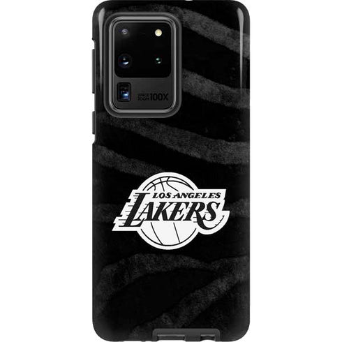 NBA Los Angeles Lakers Black Animal Print Galaxy S20 Ultra 5G Pro Case