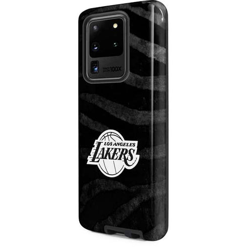 NBA Los Angeles Lakers Black Animal Print Galaxy S20 Ultra 5G Pro Case