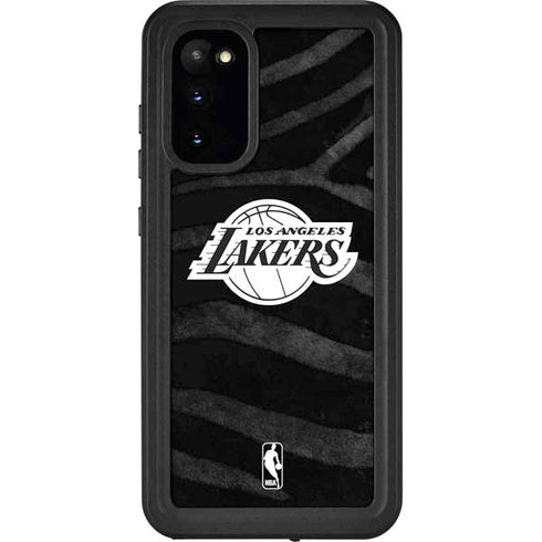 NBA Los Angeles Lakers Black Animal Print Galaxy S20 Waterproof Case