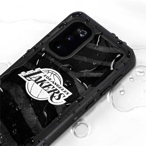 NBA Los Angeles Lakers Black Animal Print Galaxy S20 Waterproof Case