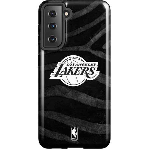 NBA Los Angeles Lakers Black Animal Print Galaxy S21 5G Pro Case