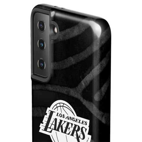 NBA Los Angeles Lakers Black Animal Print Galaxy S21 FE Pro Case