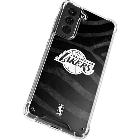 NBA Los Angeles Lakers Black Animal Print Galaxy S21 Plus 5G Clear Case