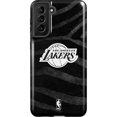 NBA Los Angeles Lakers Black Animal Print Galaxy S21 Plus 5G Pro Case