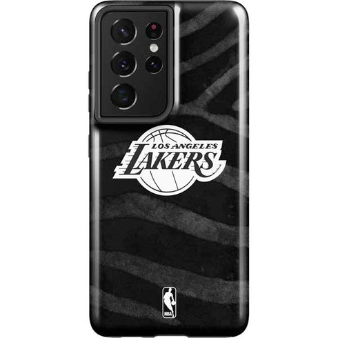 NBA Los Angeles Lakers Black Animal Print Galaxy S21 Ultra 5G Pro Case