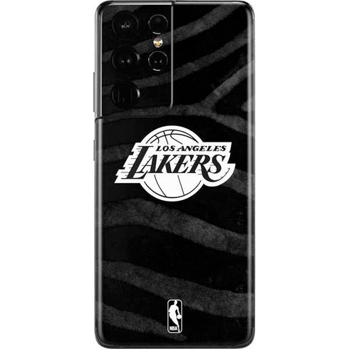 NBA Los Angeles Lakers Black Animal Print Galaxy S21 Ultra 5G Skin