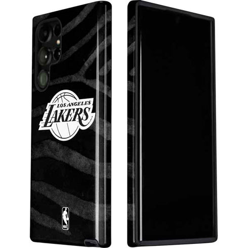 NBA Los Angeles Lakers Black Animal Print Galaxy S22 Ultra Pro Case
