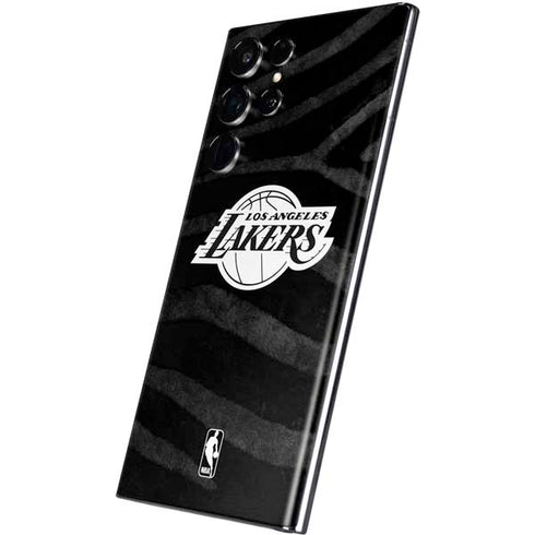 NBA Los Angeles Lakers Black Animal Print Galaxy S22 Ultra Skin