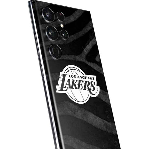 NBA Los Angeles Lakers Black Animal Print Galaxy S22 Ultra Skin