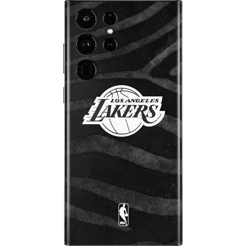 NBA Los Angeles Lakers Black Animal Print Galaxy S22 Ultra Skin
