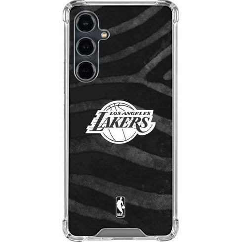 NBA Los Angeles Lakers Black Animal Print Galaxy S23 FE Clear Case