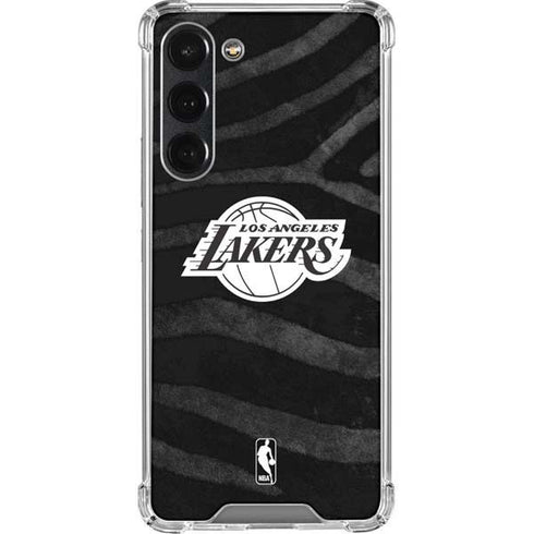 NBA Los Angeles Lakers Black Animal Print Galaxy S23 Plus Clear Case