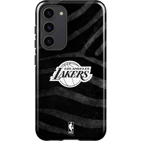 NBA Los Angeles Lakers Black Animal Print Galaxy S23 Plus Pro Case